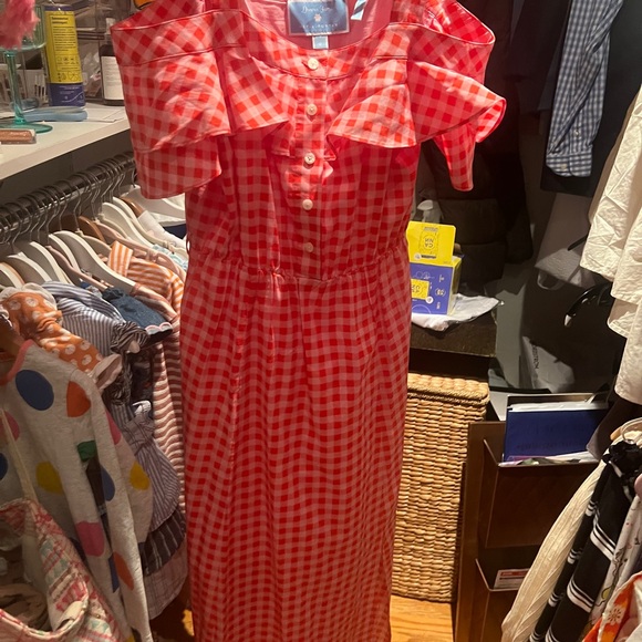 Draper James Red Checkered women’s jumpsuit - Picture 1 of 8